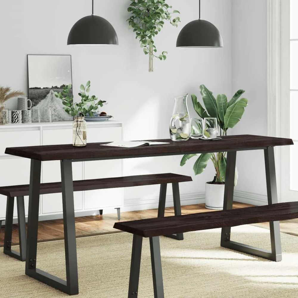 Stalviršis, tamsiai ruda, 180x60x(2-4) cm, medienos masyvas