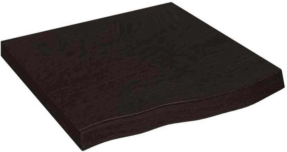 Stalviršis, tamsiai rudas, 60x60x(2-6) cm, ąžuolo masyvas