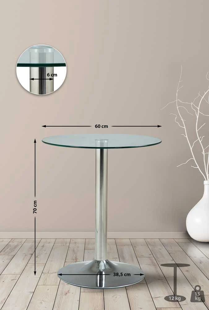 Mville Stiklinis stalas 70 cm