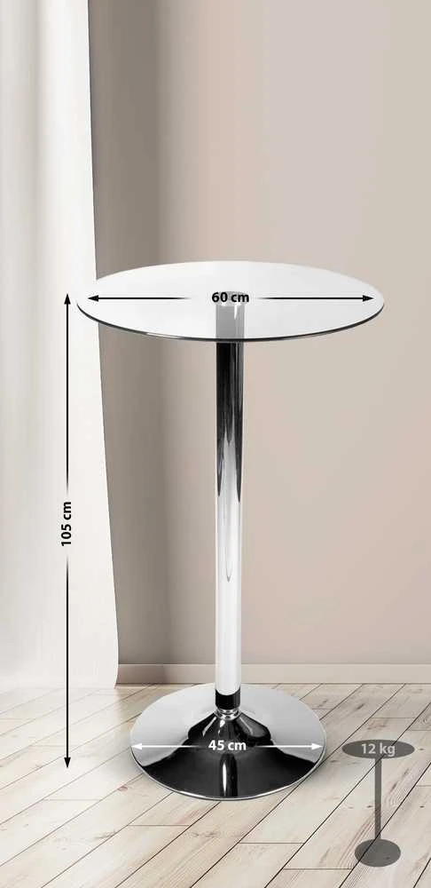 CLP Trading GmbH Mville Apvalus stiklinis stalas 105 cm