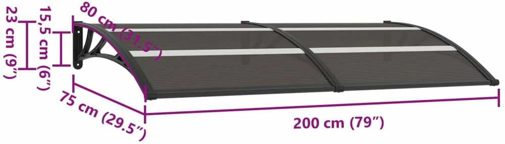Stogelis durims, juodos spalvos, 200x75cm, PC