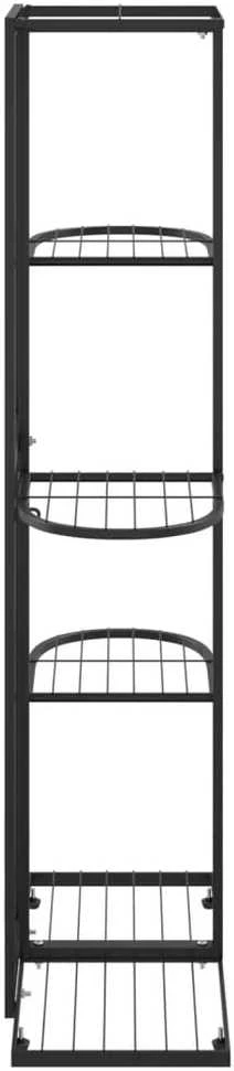 Stovas augalams, 5 lentynos, juodas, 43x22x98cm, metalas