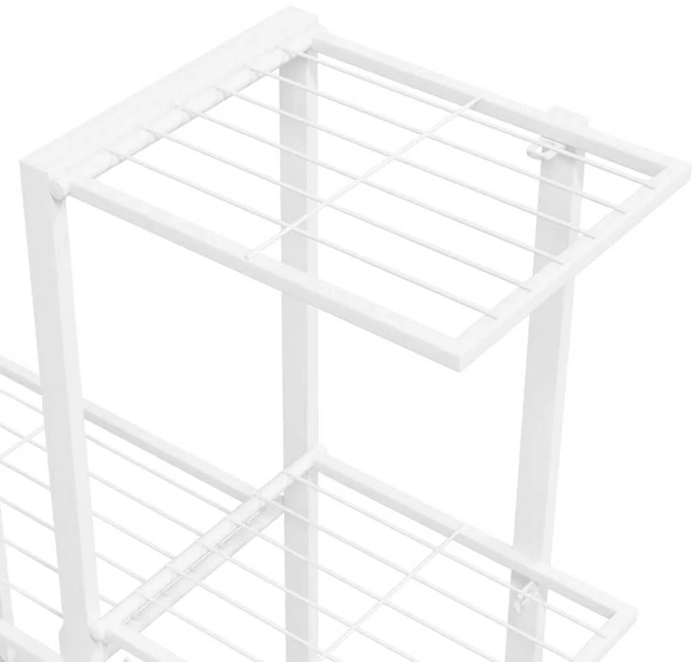 Stovas augalams su ratukais, baltas, 94,5x25x92,5cm, metalas
