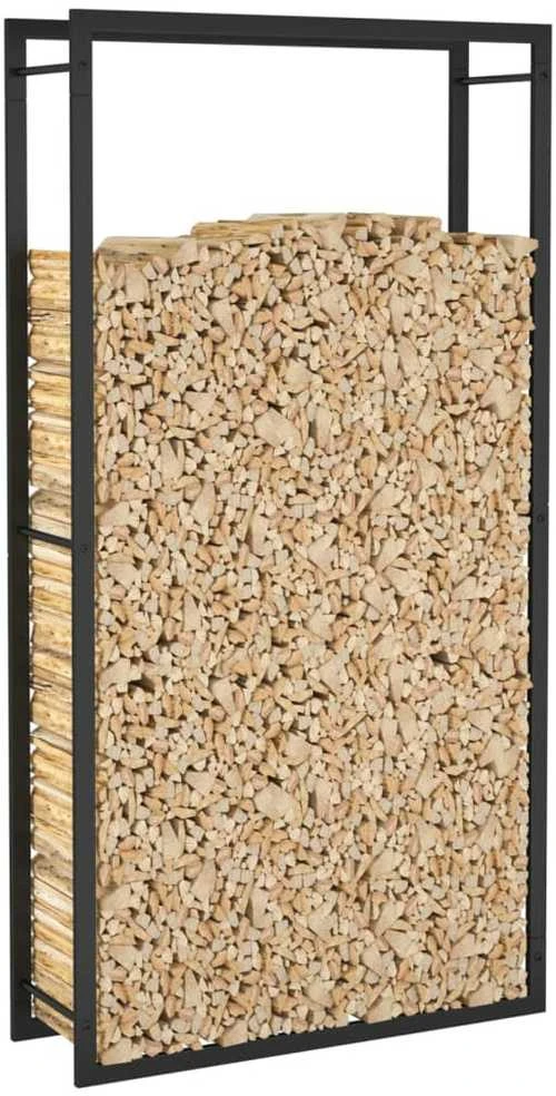 Stovas malkoms, matinės juodos spalvos, 80x28x154cm, plienas
