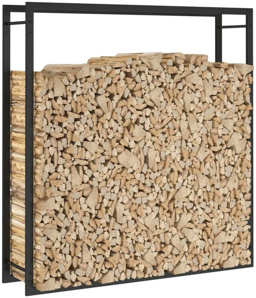 Stovas malkoms, matinės juodos spalvos, 110x28x116cm, plienas