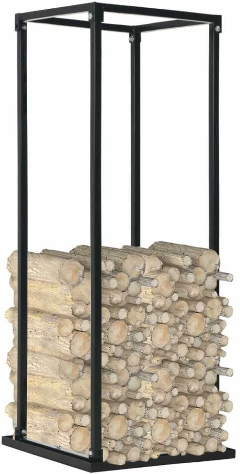 Stovas malkoms su pagrindu, juodos sp., 37x37x113 cm, plienas