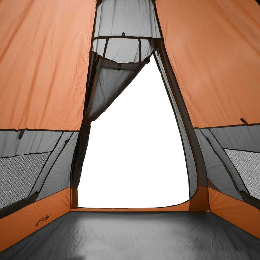 Stovyklavimo palapinė, oranžinė, septynvietė, tipi dizaino