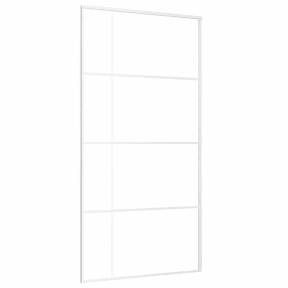 Stumdomos durys, baltos, 102,5x205cm, ESG stiklas ir aliuminis