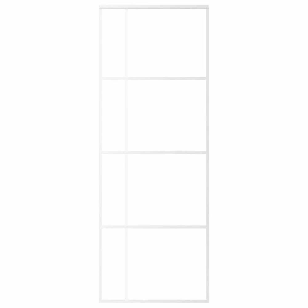 Stumdomos durys, baltos, 76x205cm, ESG stiklas ir aliuminis