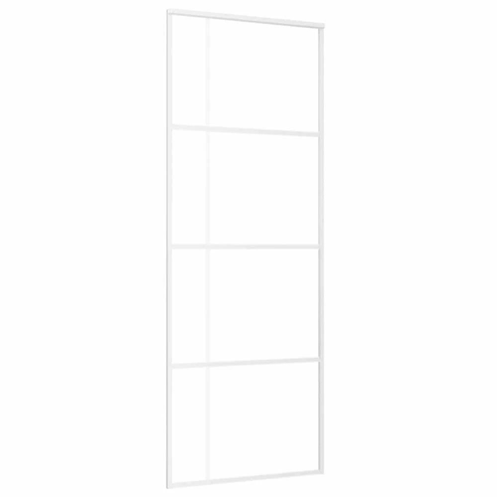 Stumdomos durys, baltos, 76x205cm, ESG stiklas ir aliuminis