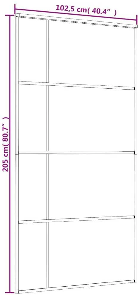 Stumdomos durys, juodos, 102,5x205cm, ESG stiklas ir aliuminis