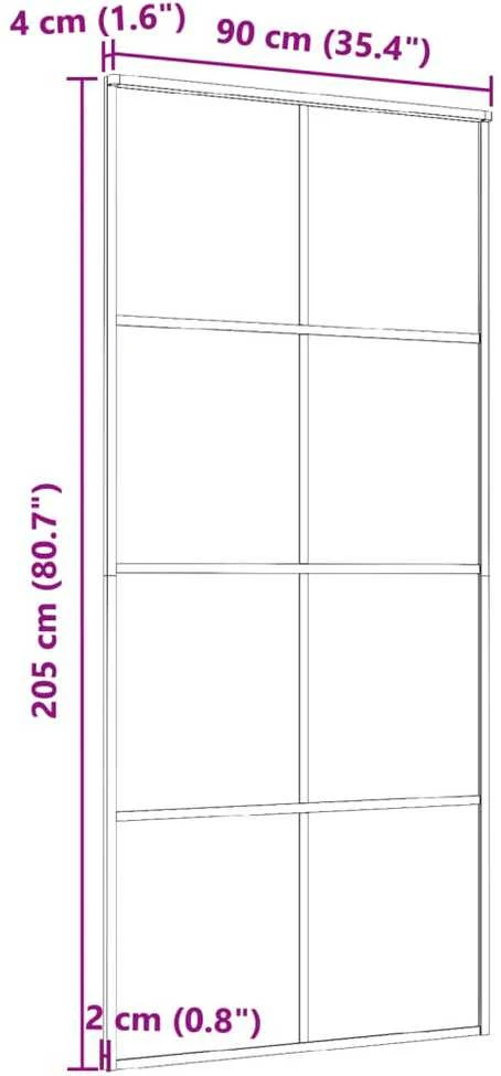 Stumdomos durys, juodos, 90x205cm, aliuminis ir ESG stiklas