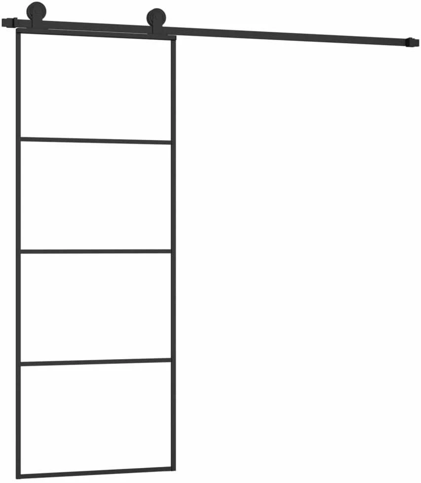Stumdomos durys su įrangos rinkiniu, 76x205cm, ESG ir aliuminis
