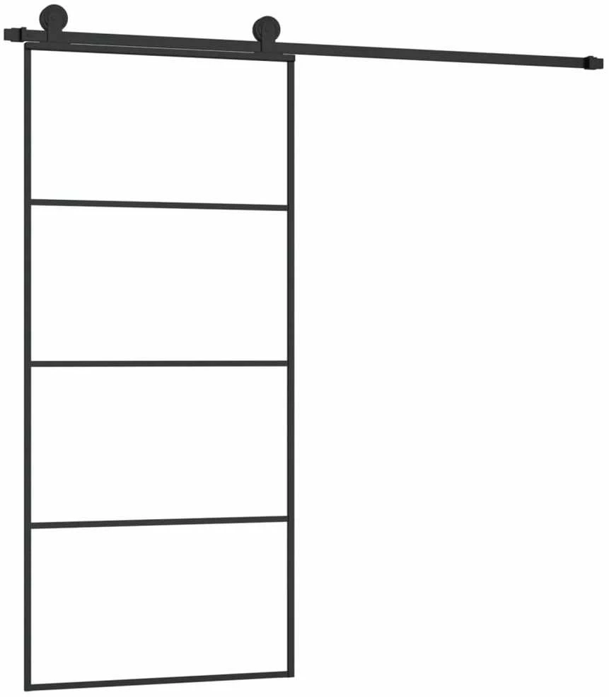 Stumdomos durys su įrangos rinkiniu, 90x205cm, ESG ir aliuminis
