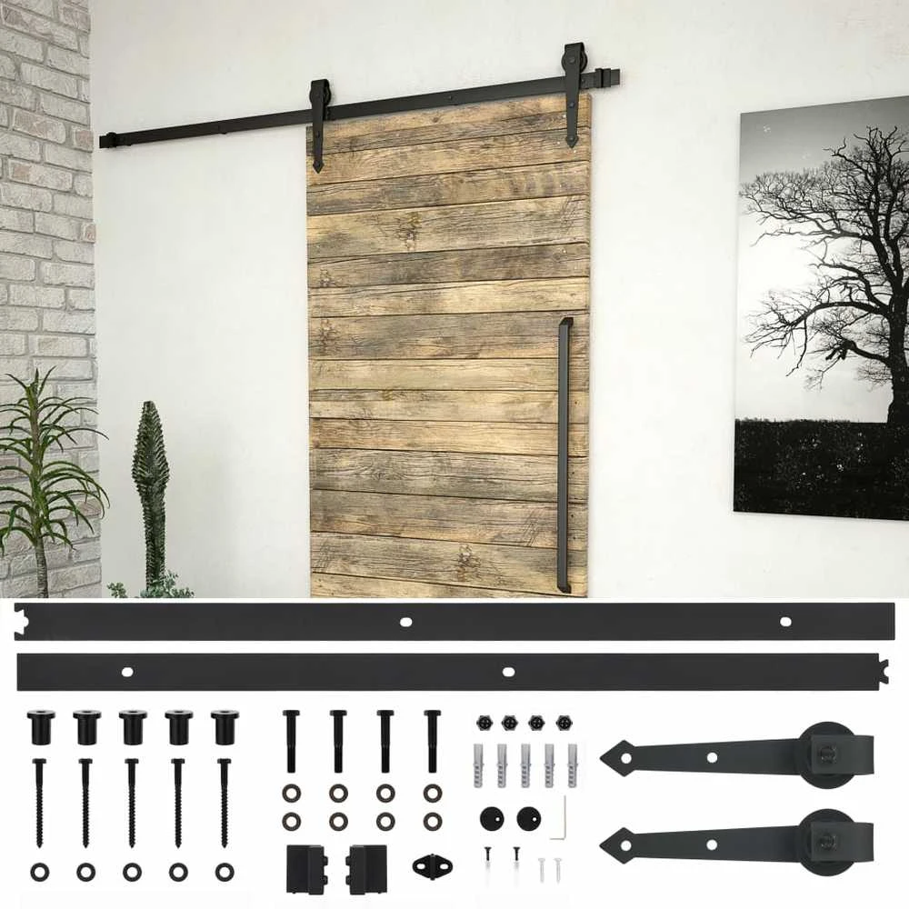 Stumdomų durų įrangos rinkinys SKIEN, juodas, 200cm plienas