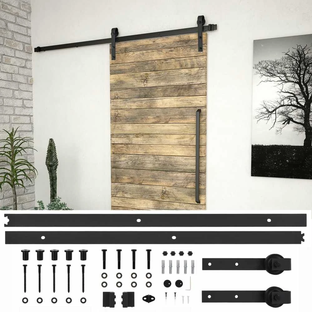 Stumdomų durų įrangos rinkinys SKIEN, juodas, 200cm plienas