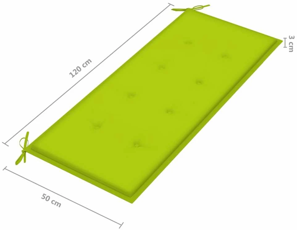Sudedamas sodo suoliukas su pagalvėle, 128,5cm, tikmedis