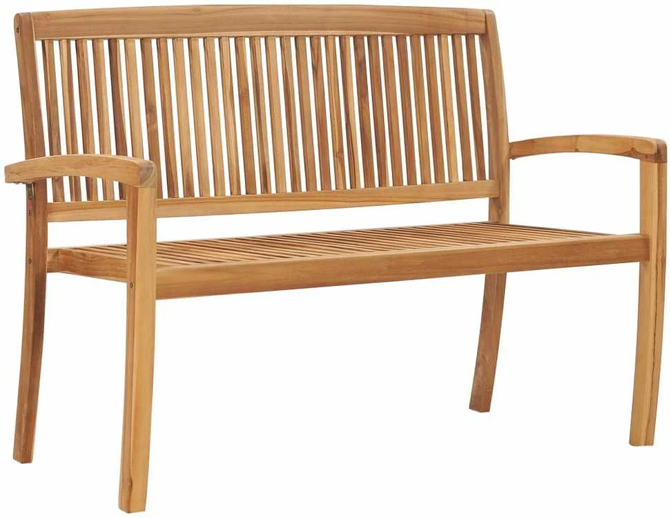 Sudedamas sodo suoliukas su pagalvėle, 128,5cm, tikmedis