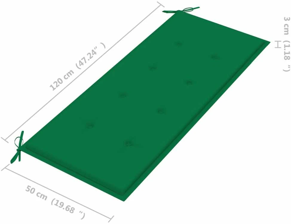 Sudedamas sodo suoliukas su pagalvėle, 128,5cm, tikmedis