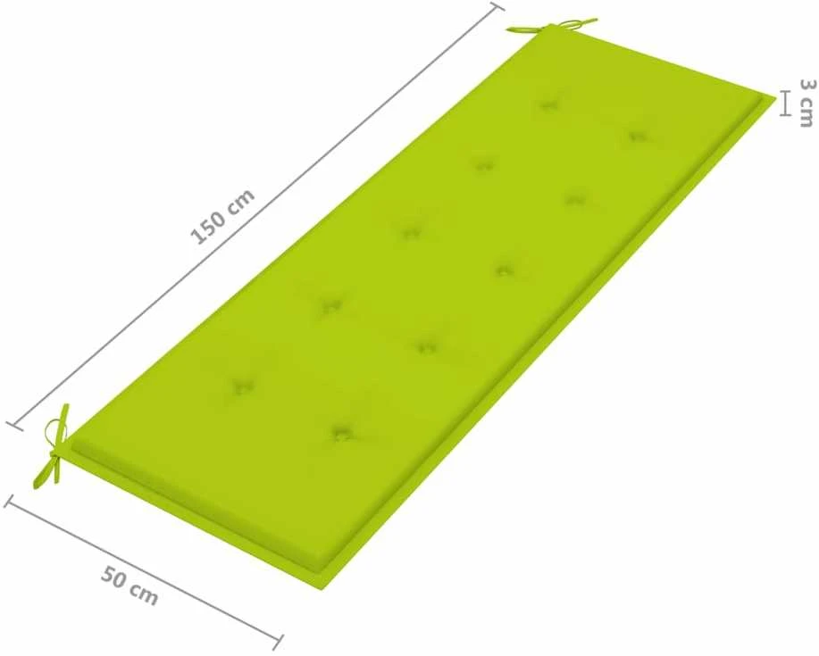 Sudedamas sodo suoliukas su pagalvėle, 159 cm, tikmedis
