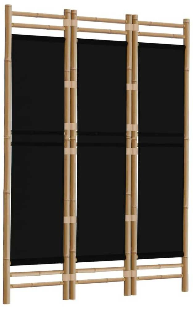 Sulankstoma kambario pertvara, 3 dalių, 120cm, bambukas/drobė