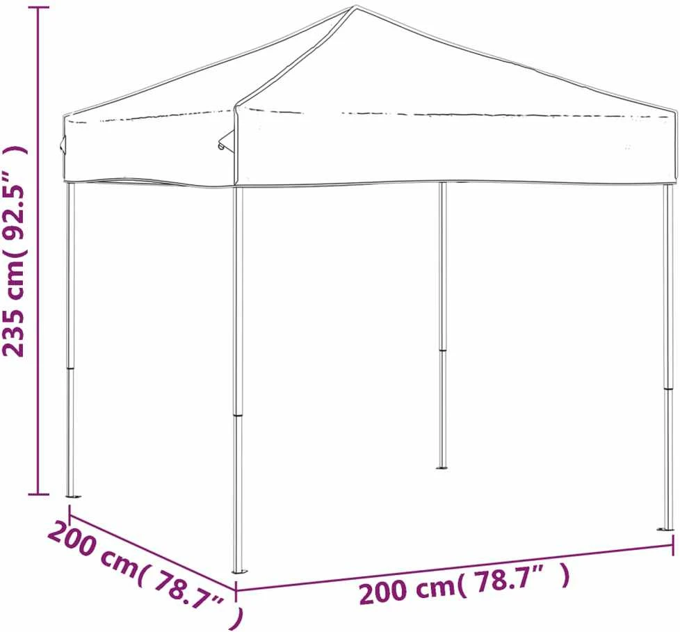 Sulankstoma proginė palapinė, antracito spalvos, 2x2m