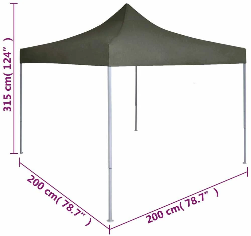 Sulankstoma proginė palapinė, antracito, 2x2m, plienas