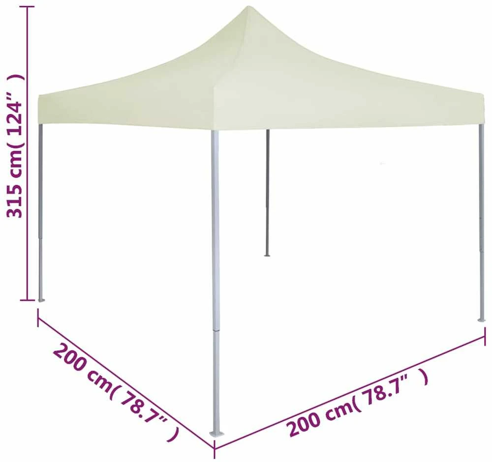 Sulankstoma proginė palapinė, kreminė, 2x2m, plienas