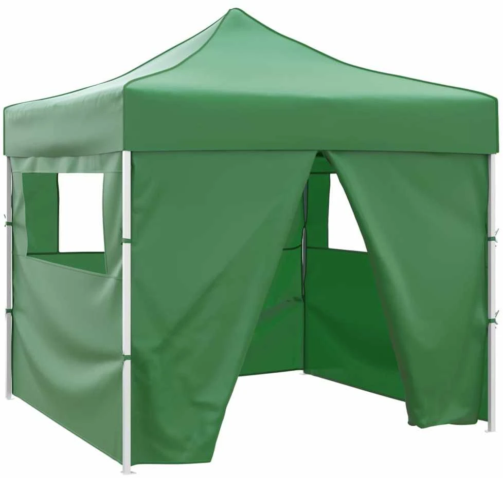 Sulankstomas paviljonas, žalias, 3 x 3 m, 4 sienelės