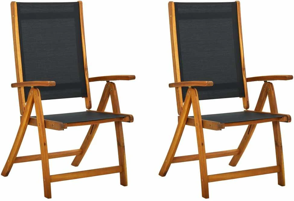 Sulankstomos sodo kėdės, 2 vnt., akacija ir tekstilenas