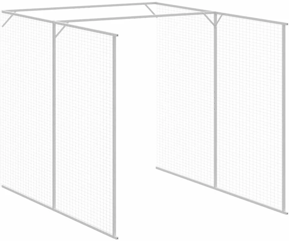 Šuns narvas su aptvaru, šviesiai pilkas, 165x659x181cm, plienas
