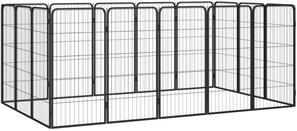 Šunų aptvaras, 16 segmentų, juodas, 50x100cm, plienas