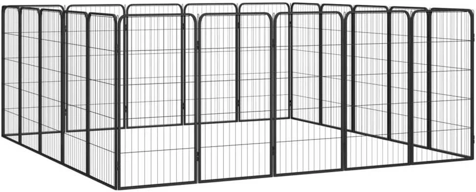 Šunų aptvaras, 20 segmentų, juodas, 50x100cm, plienas