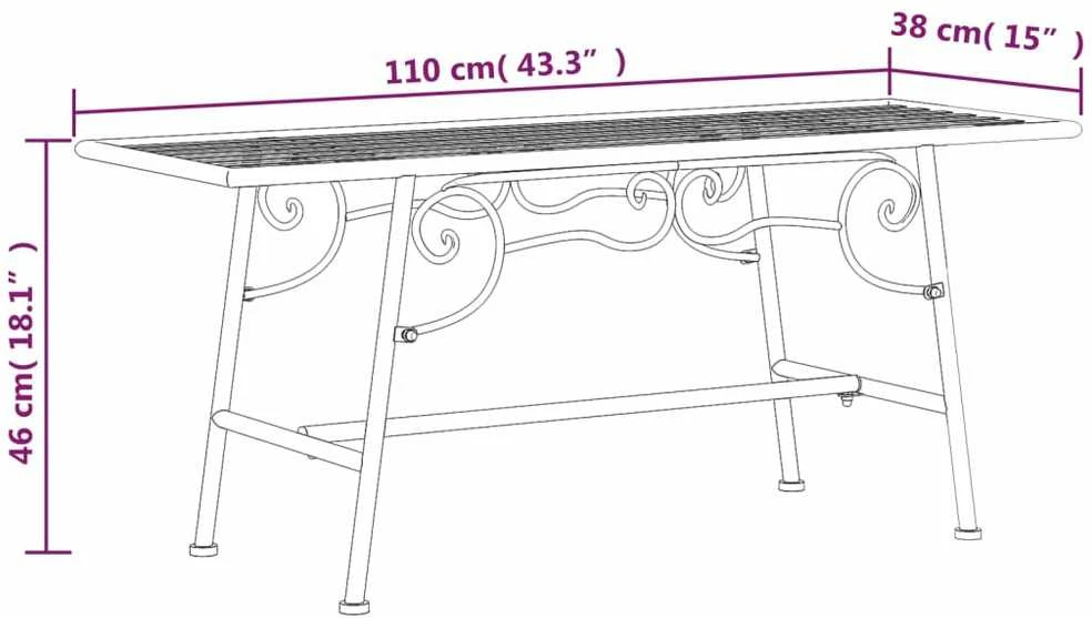 Suoliukas aplink medį, juodos spalvos, 110cm, plienas