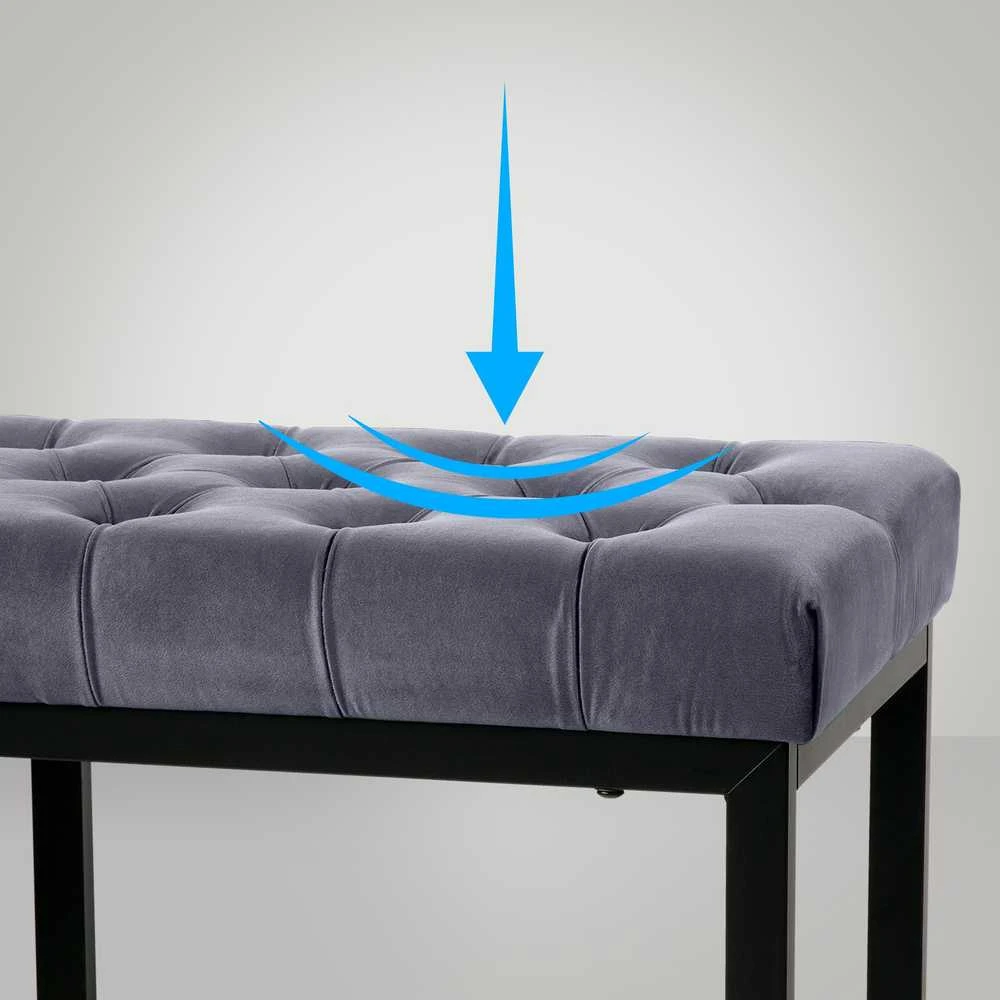 Mville Suoliukas Polson velvetinis, juodas, 120 cm