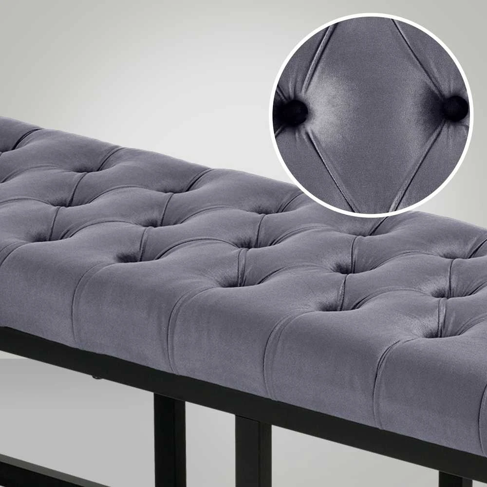 Mville Suoliukas Polson velvetinis, juodas, 120 cm