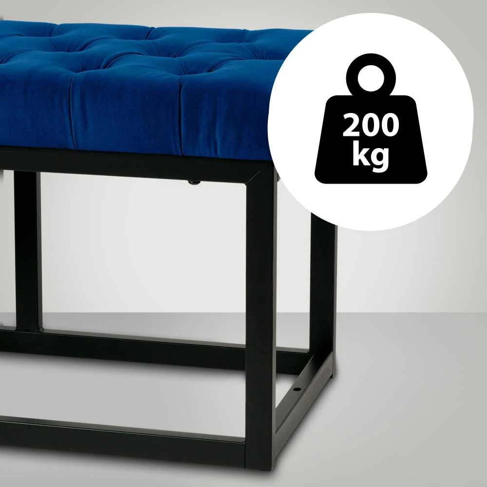 Clp Trading Sėdimoji suolelė „Polson“ iš juodo aksomo, 150 cm