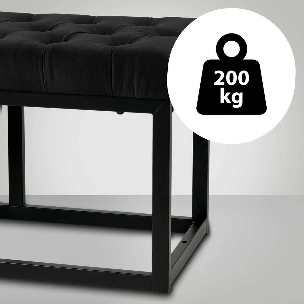 Mville Suoliukas Polson, aksominis, juodas, 150 cm