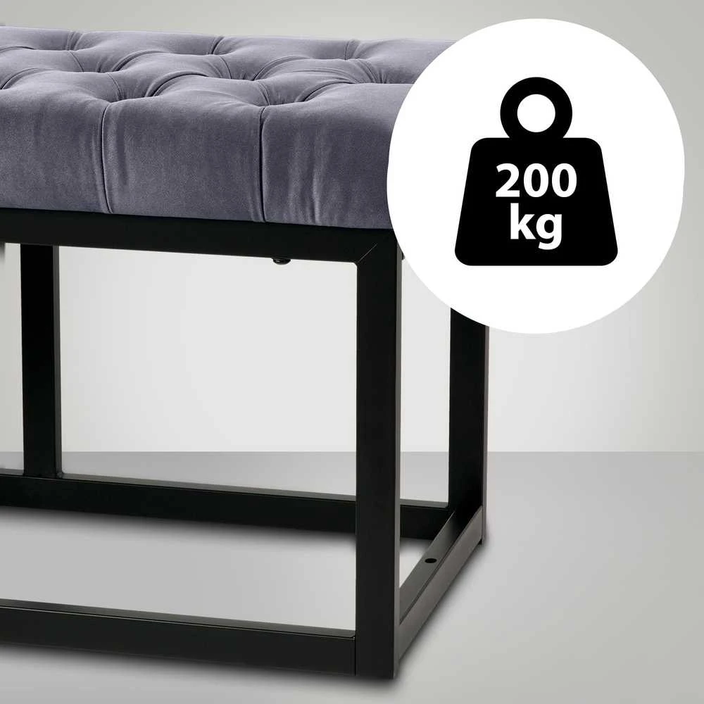 Clp Trading Mville Suoliukas Polson, aksominis, juodas, 150 cm