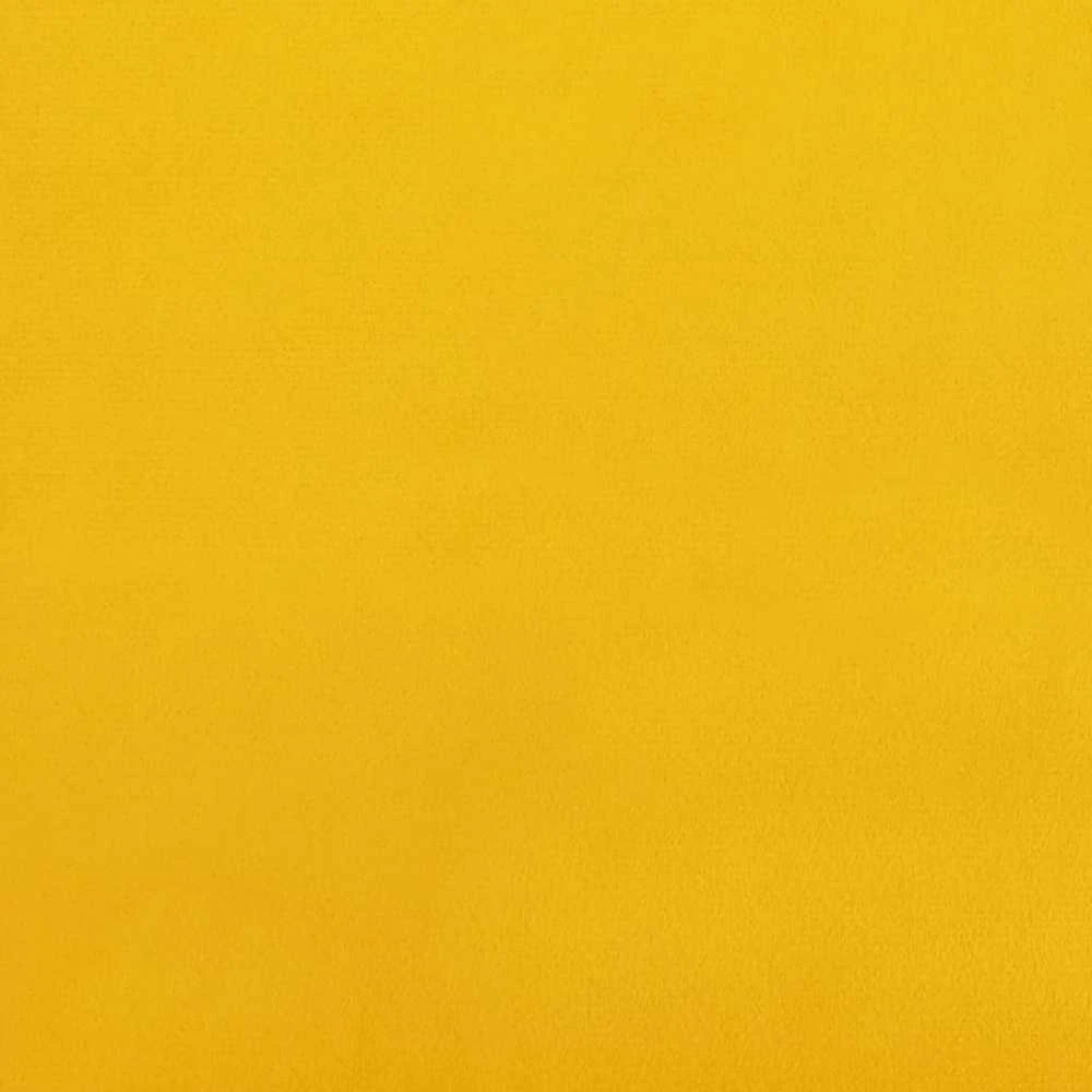 Supama kėdė su medinėmis kojomis ir taburete, geltona, aksomas