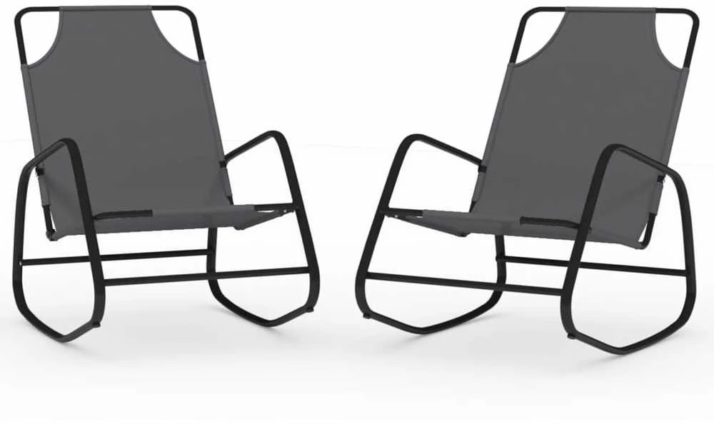 Sofa Supami saulės gultai, 2vnt., pilki, plienas ir tekstilenas