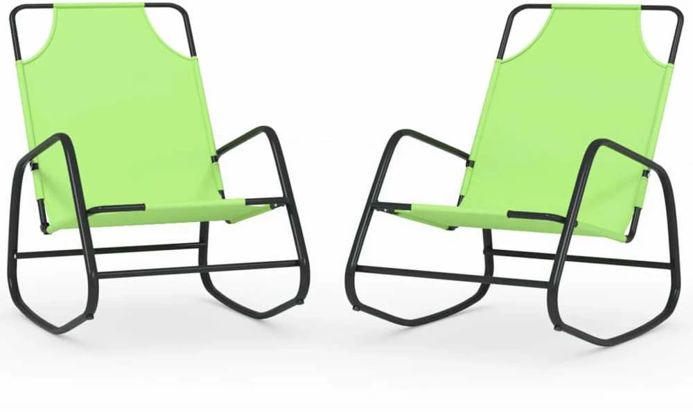 Sofa Supami saulės gultai, 2vnt., žali, plienas ir tekstilenas