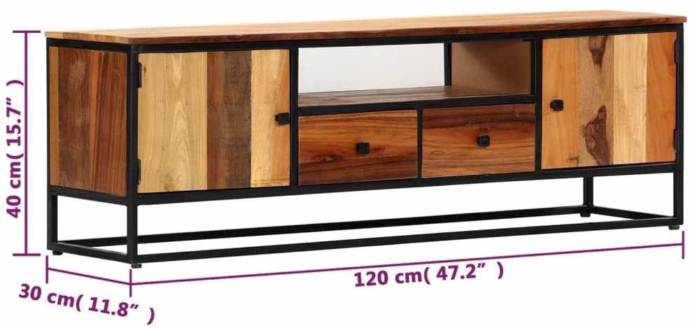 TV staliukas Telev. spintelė, 120x30x40cm, perdirbtos med. mas. ir plienas