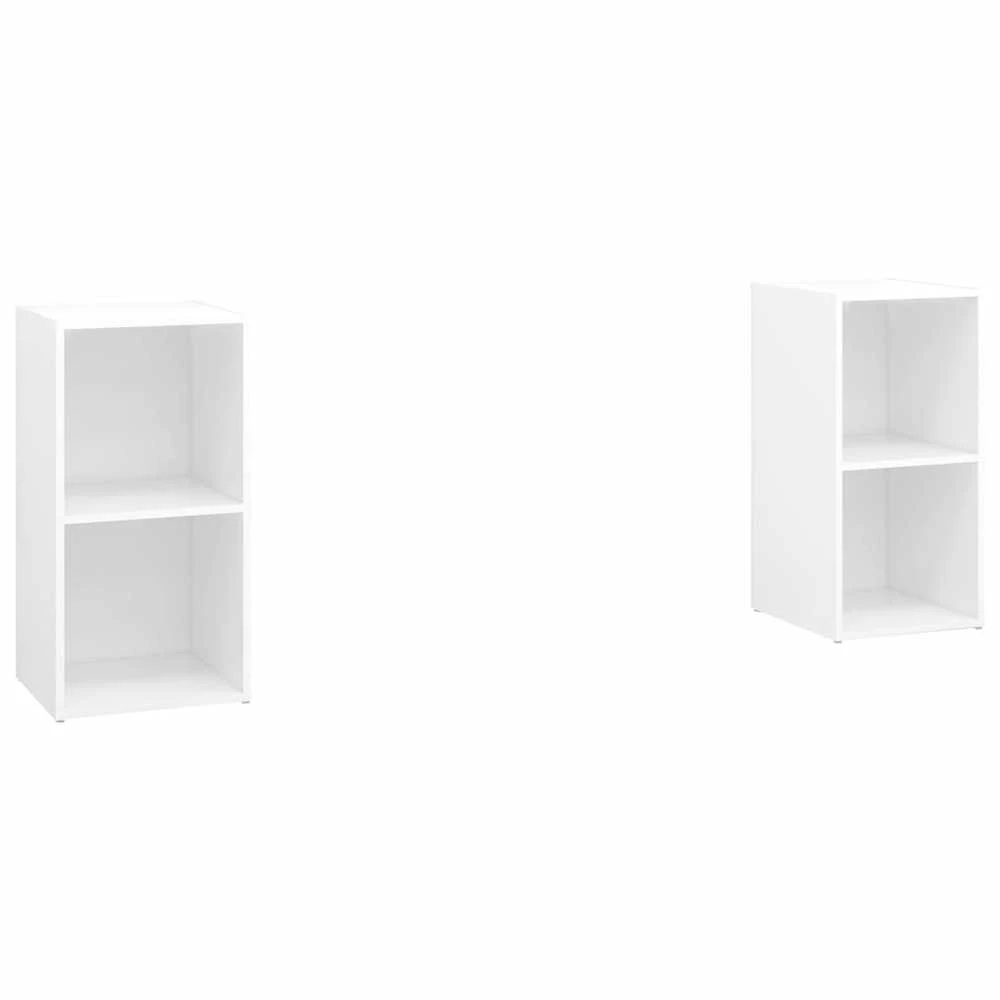 Televizoriaus spintelės, 2vnt., baltos, 72x35x36,5cm, mediena