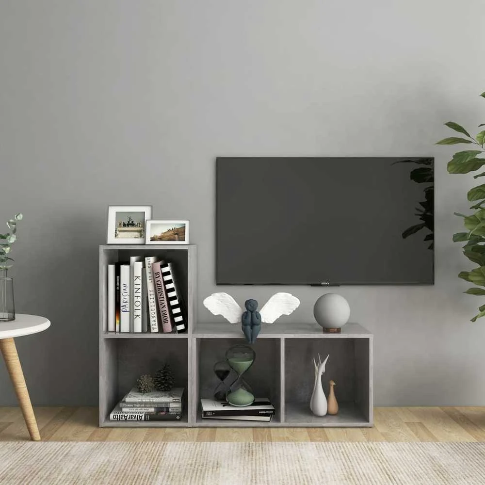 TV staliukas Televizoriaus spintelės, 2vnt., betono, 72x35x36,5cm, mediena