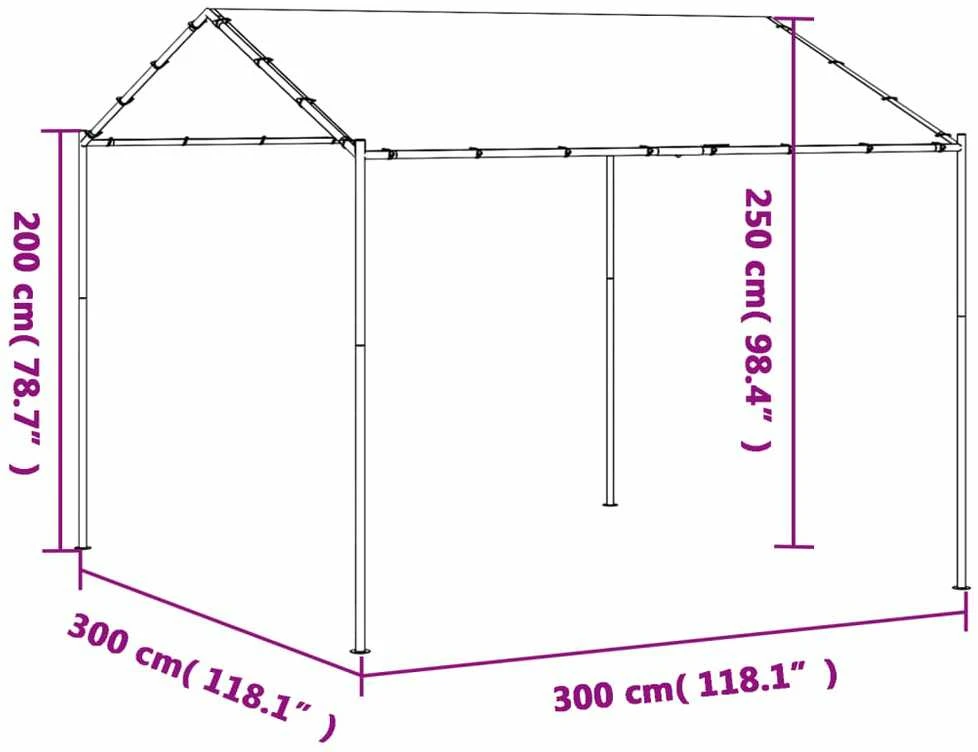 Tentinė palapinė, smėlio spalvos, 3x3m, plienas ir audinys