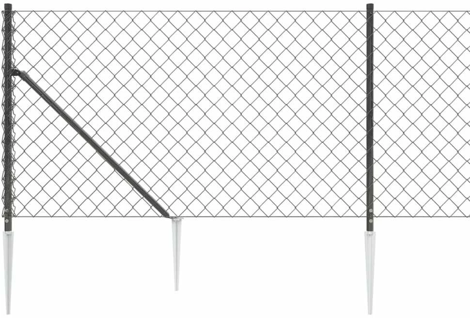 Tinklinė tvora su smaigais, antracito spalvos, 0,8x25m