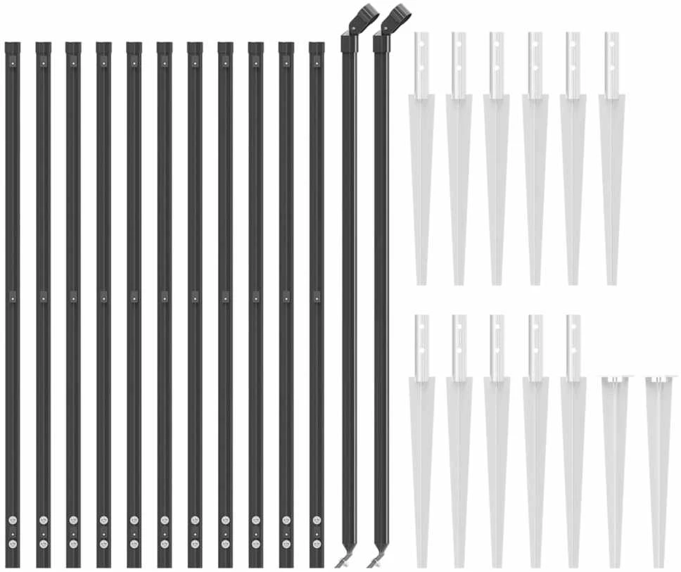 Tinklinė tvora su smaigais, antracito spalvos, 1x25m