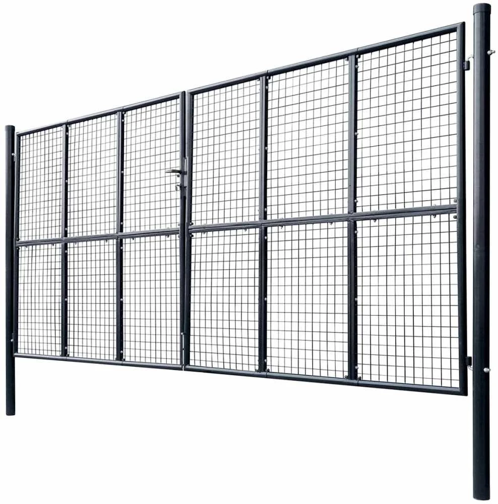 Tinkliniai sodo vartai, cinkuotas plienas, 400x175cm, pilki