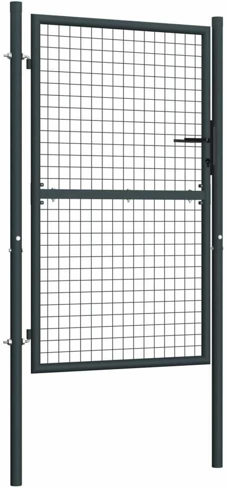 Tinkliniai sodo vartai, pilki, 100x225cm, galvanizuotas plienas